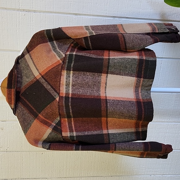 ASHLEY BY 26 INTERNATIONAL OUTTERWEAR Women's Plaid Cropped Utility Jacket Large - Picture 2 of 6